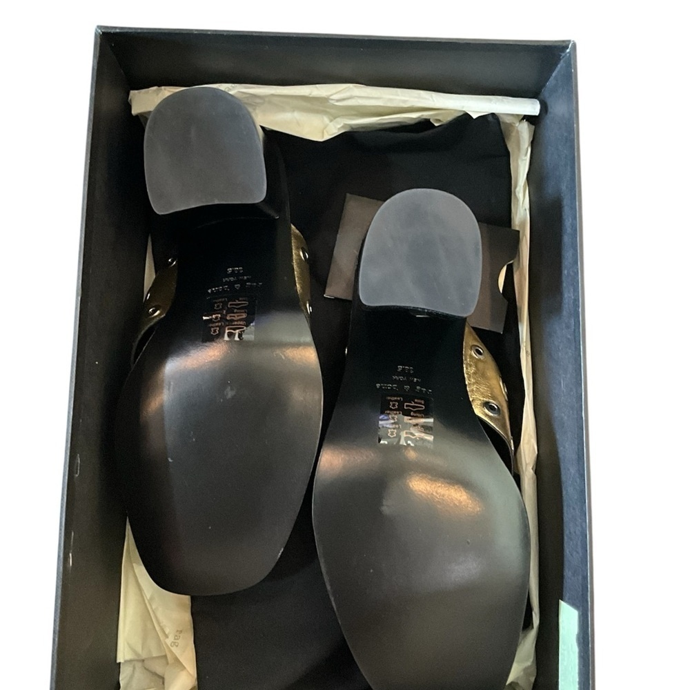 Rag & Bone Gold and Black Studded Mules - Picture 4 of 5